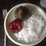 Keto gevulde paprika en courgette met konjac rijst