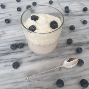 Chia bosbessen pudding