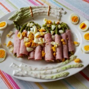 Groene asperges met ham