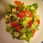 komkommer, tomaat en avocado