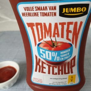 Jumbo 50% minder tomaten ketchup