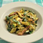 Courgette penne alla carbonara