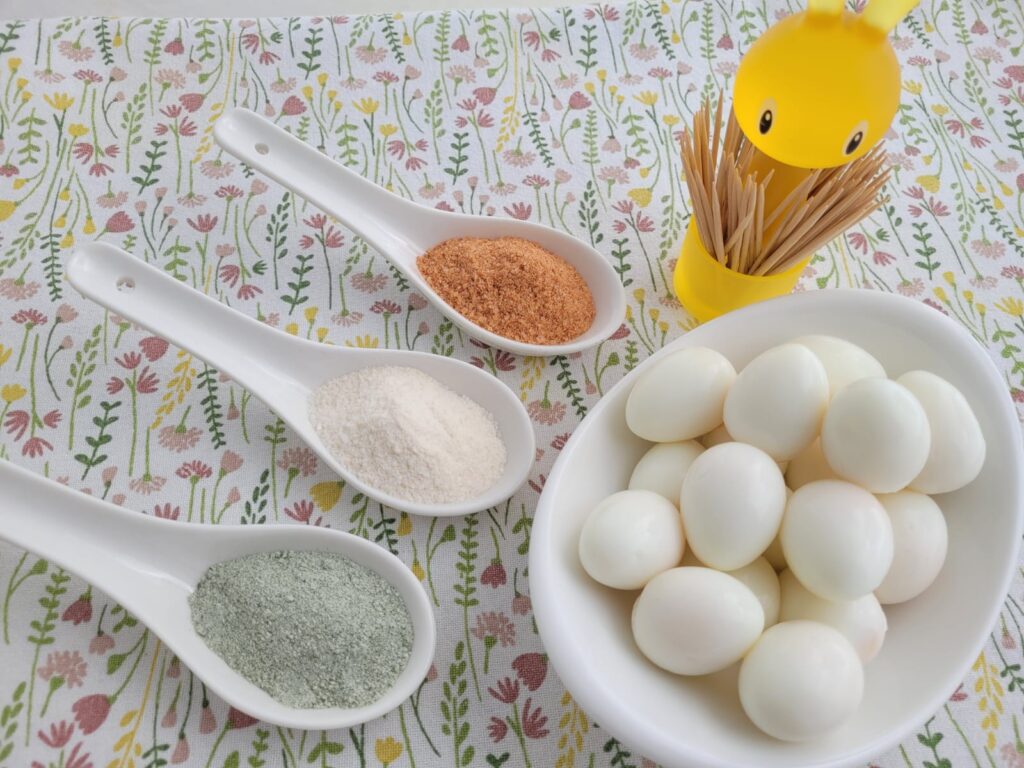 Kwarteleitjes met drie soorten zout 3