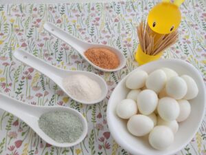 Kwarteleitjes met drie soorten zout 3